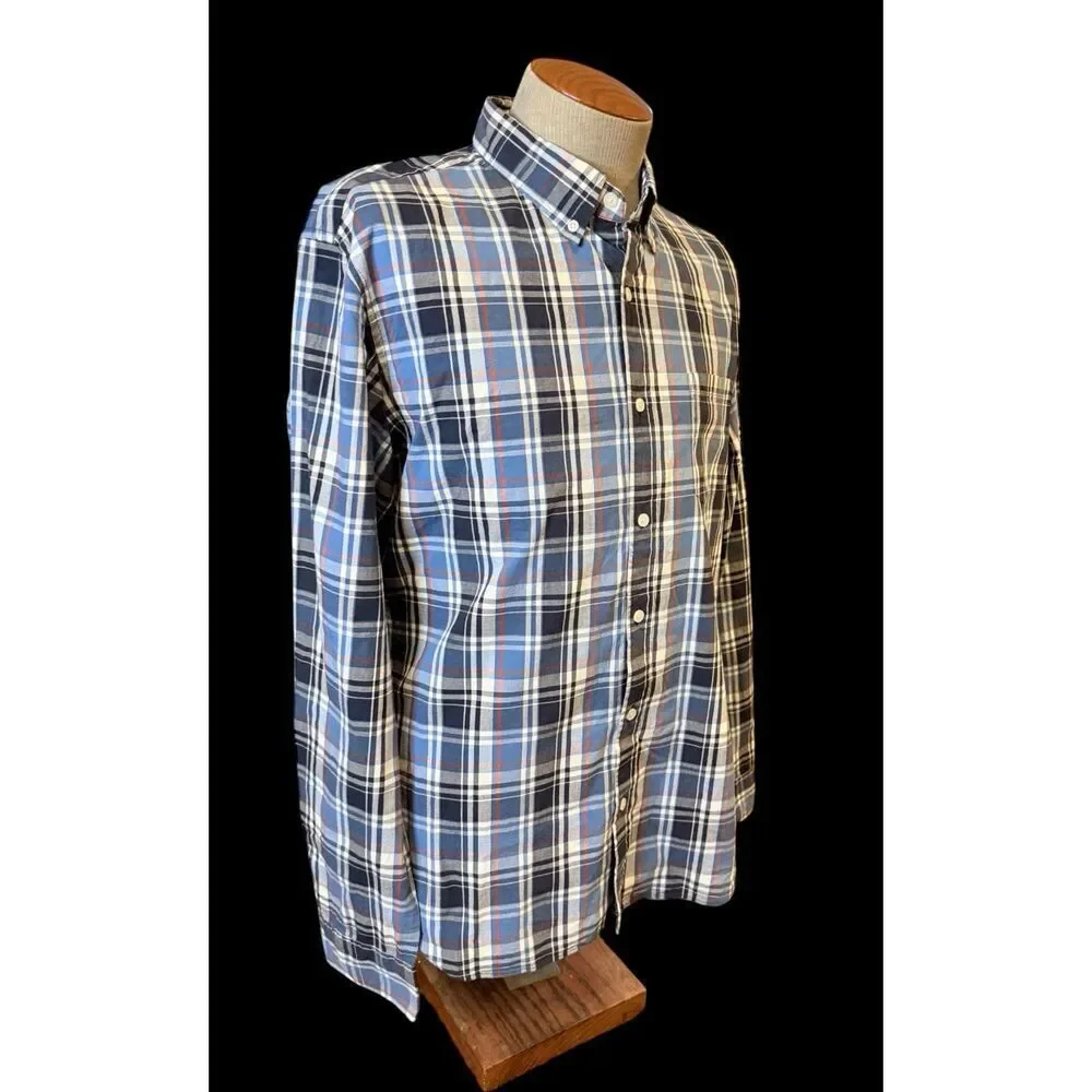 NWT J. Crew Flex Washed Slim Button Down Plaid Shirt XL Re-Imagined Sustainable